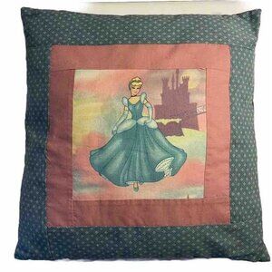 Cinderella Throw Pillow Handmade Pink/Purple Princess Disney Cinderella’s Castle